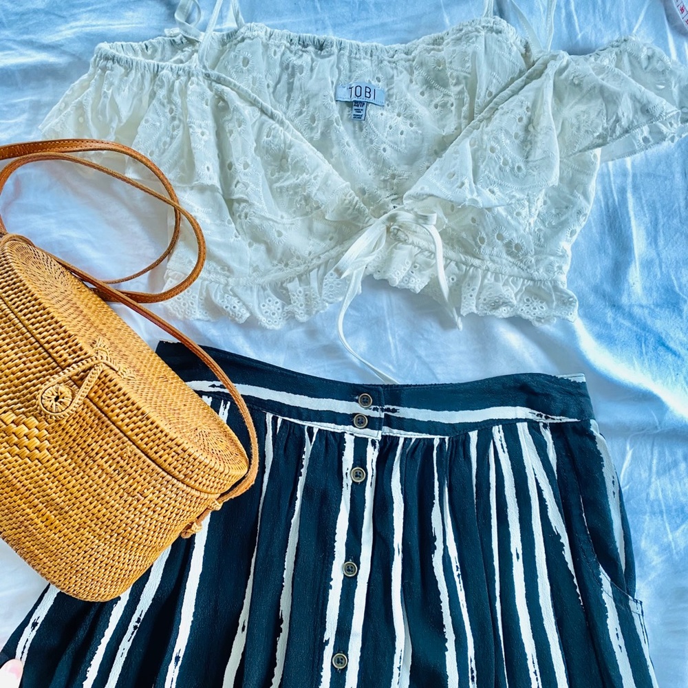 Midi Striped Skirt